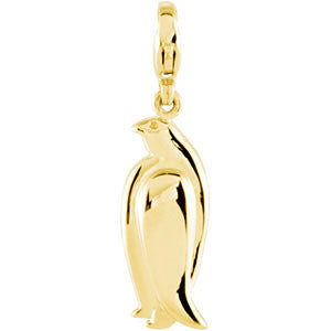 14k Yellow Gold Charming Animals® Penguin Charm