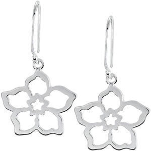 14k White Gold Forget Me Not Earring Mounting