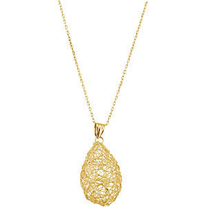 14k Yellow Gold Wire Pear Shaped Necklace 14k Yellow Gold Wire Pear Shaped Necklace