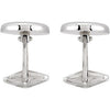 14k White Gold 15.9mm Men's Round Shaped Cuff Links 14k White Gold 15.9mm Men's Round Shaped Cuff Links