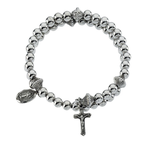 Sterling Silver Beaded Wrap Rosary Sterling Silver Beaded Wrap Rosary