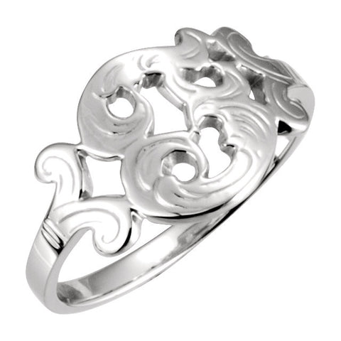 14k White Gold Initial Rings, Size 6 14k White Gold Initial Rings, Size 6