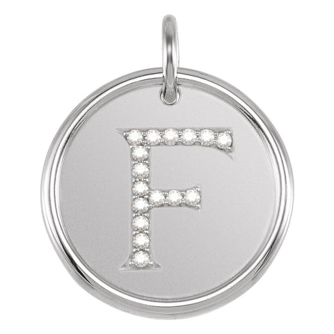 Sterling Silver .08 CTW Diamond Initial "F" Pendant Sterling Silver .08 CTW Diamond Initial "F" Pendant