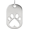 Our Cause For Paws Dog Tag Necklace or Pendant in 14K White Gold