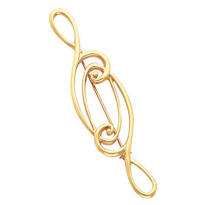 14k Yellow Gold 75x19mm Brooch 14k Yellow Gold 75x19mm Brooch