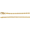 14k Yellow Gold 2.5mm Rope 16" Chain