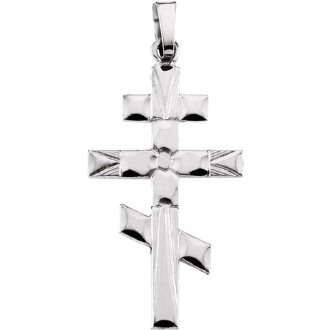 14k White Gold 26x15mm Orthodox Cross Pendant 14k White Gold 26x15mm Orthodox Cross Pendant