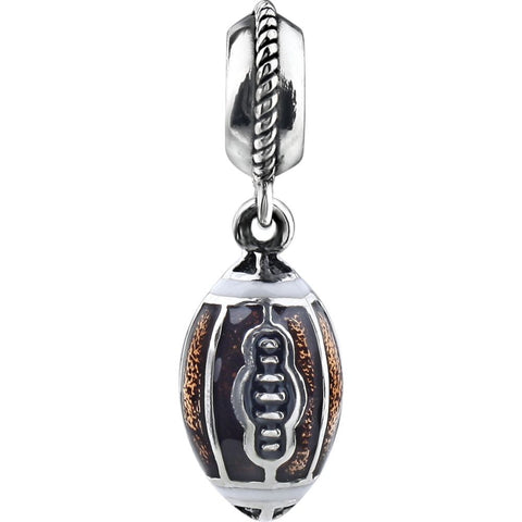 Sterling Silver 16x8mm Kera Football Charm Sterling Silver 16x8mm Kera Football Charm