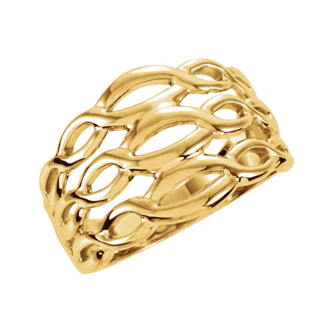 14k Yellow Gold Freeform Ring, Size 6 14k Yellow Gold Freeform Ring, Size 6
