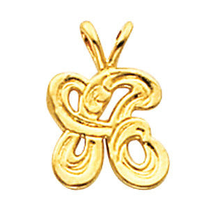 14k White Gold "A" Small Initial Pendant