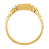 14k White Gold 9mm Men's Square Signet Ring, Size 10