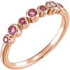 14k Rose Gold Pink Tourmaline Bezel Ring, Size 7