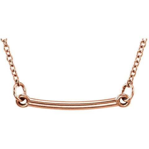14k Rose Gold Tiny Posh Bar 16-18" Necklace 14k Rose Gold Tiny Posh Bar 16-18" Necklace