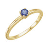 14k Yellow Gold Chatham« Created Blue Sapphire "September" Birthstone Ring for Kids , Size 3