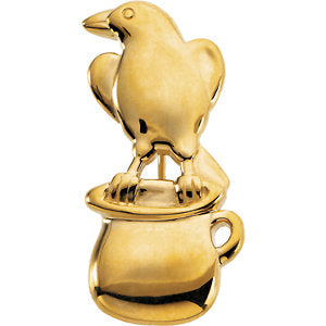 14k Yellow Gold The Crow & the Pitcher Brooch