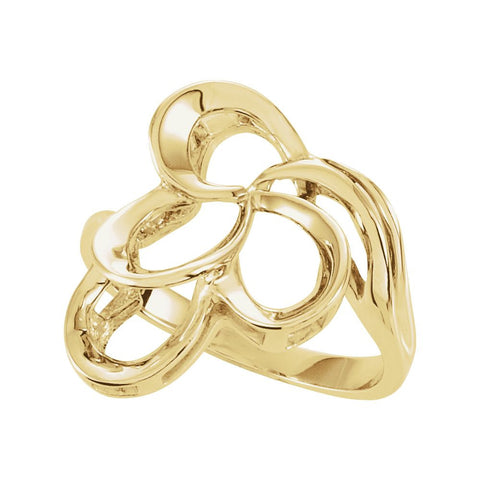 14k Yellow Gold Freeform Ring, Size 6 14k Yellow Gold Freeform Ring, Size 6