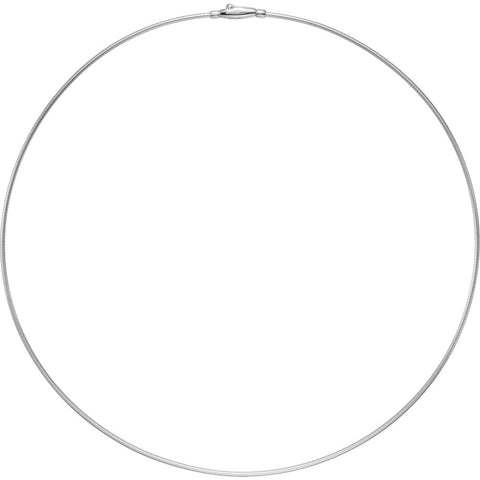 18k White Gold 1.4mm Round Omega Chain 18k White Gold 1.4mm Round Omega Chain