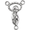 Sterling Silver 20x13.6mm Mary and Jesus Rosary Center