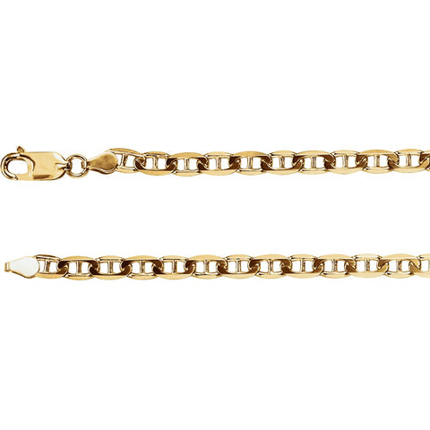 14k Yellow Gold 4.5mm Anchor 7" Chain