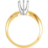 14k Yellow Gold & Platinum 5-5.3mm Round 6-Prong Heavy Solitaire Ring Mounting, Size 6 14k Yellow Gold & Platinum 5-5.3mm Round 6-Prong Heavy Solitaire Ring Mounting, Size 6