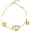 Leaf and Flower Design Bracelet in 14k Yellow Gold ( 7.00-Inch ) Leaf and Flower Design Bracelet in 14k Yellow Gold ( 7.00-Inch )