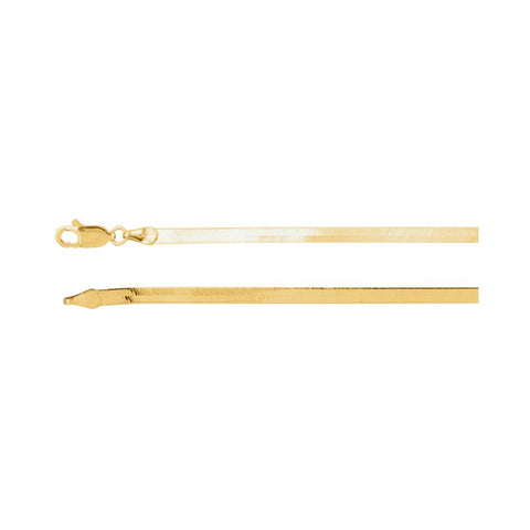 14k Yellow Gold 3mm Flexible Herringbone Chain 20" Chain 14k Yellow Gold 3mm Flexible Herringbone Chain 20" Chain
