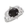 Sterling Silver 10X8mm Granulation Design Onyx Size 7 Ring