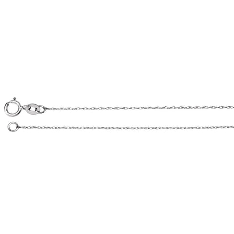 14k White Gold .75mm Solid Rope 24" Chain 14k White Gold .75mm Solid Rope 24" Chain