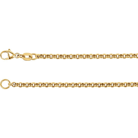 18k Yellow Gold 2.5mm Rolo 16" Chain