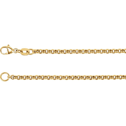 18k Yellow Gold 2.5mm Rolo 16" Chain 18k Yellow Gold 2.5mm Rolo 16" Chain