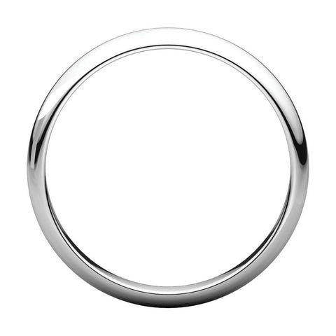 Sterling Silver 3mm Half Round Band, Size 8.5
