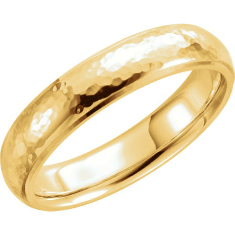 14k Yellow Gold 5mm Half Round Edge Comfort Fit Hammer Finish Band Size 10 14k Yellow Gold 5mm Half Round Edge Comfort Fit Hammer Finish Band Size 10