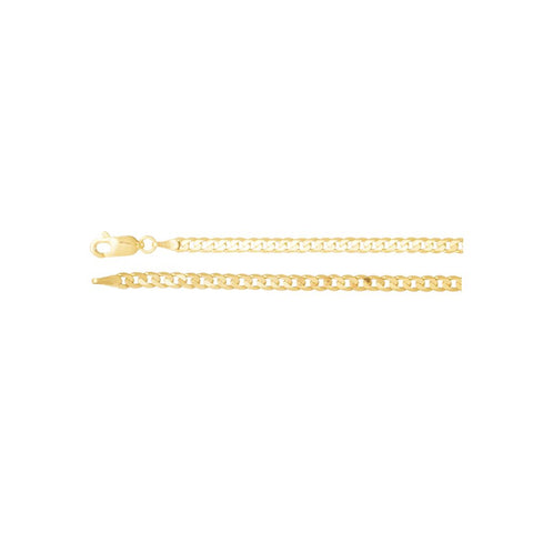 14k Yellow Gold 3mm Solid Curb 24" Chain 14k Yellow Gold 3mm Solid Curb 24" Chain