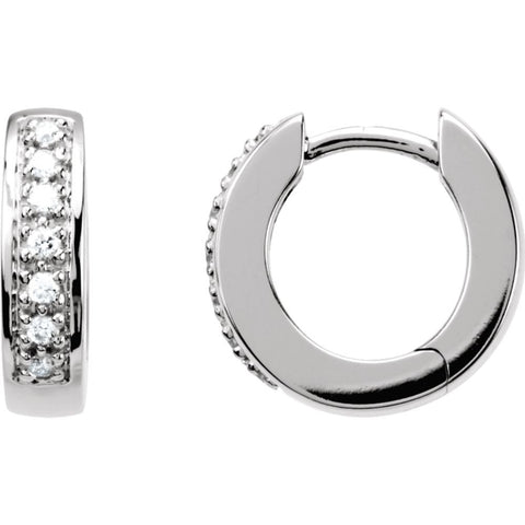 14k White Gold 1/6 CTW Diamond Hoop Earrings 14k White Gold 1/6 CTW Diamond Hoop Earrings