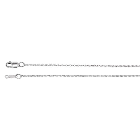 14k White Gold 1mm Rope 18" Chain 14k White Gold 1mm Rope 18" Chain