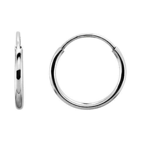 14k White Gold 10mm Endless Hoop Earrings 14k White Gold 10mm Endless Hoop Earrings
