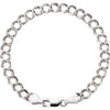 7 inch 5.5 mm Paralleo Charm Bracelet in Sterling Silver 7 inch 5.5 mm Paralleo Charm Bracelet in Sterling Silver