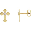 14K Yellow Gold 0.01 CTW Diamond Cross Earrings