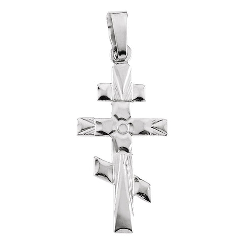 14k White Gold 20x10mm Orthodox Cross Pendant 14k White Gold 20x10mm Orthodox Cross Pendant