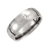 Titanium Wedding Band Ring and 0.05 ct. Diamond (Size 9.5 )