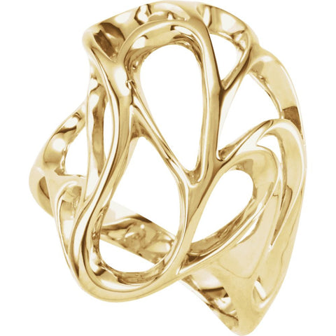 14k Yellow Gold Freeform Ring, Size 6 14k Yellow Gold Freeform Ring, Size 6