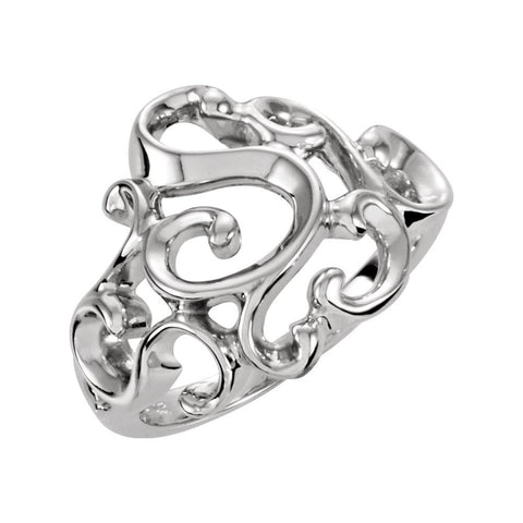 14k White Gold Freeform Ring, Size 6 14k White Gold Freeform Ring, Size 6