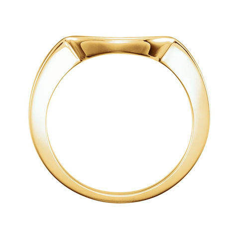 14k Yellow Gold Band for 8.8mm Engagement Ring, Size 6
