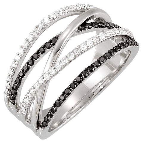 14k White Gold Criss Cross Ring, Size 7 14k White Gold Criss Cross Ring, Size 7
