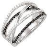 1/2 CTTW Black and White Diamond Ring in 14k White Gold (Size 7 ) 1/2 CTTW Black and White Diamond Ring in 14k White Gold (Size 7 )
