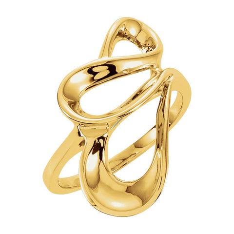 14k Yellow Gold Freeform Ring, Size 6 14k Yellow Gold Freeform Ring, Size 6