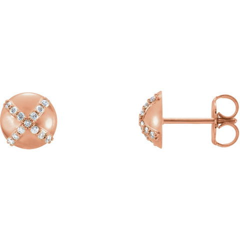 14k Rose Gold 1/8 CTW Diamond Earrings