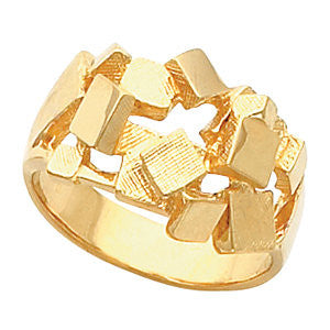 14k Yellow Gold Nugget Ring Mounting, Size 11 14k Yellow Gold Nugget Ring Mounting, Size 11