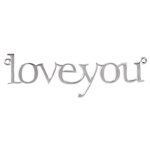 14k White Gold "Love You" Neck Trim Pendant Mounting 14k White Gold "Love You" Neck Trim Pendant Mounting