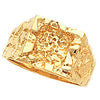 11.00X13.00 mm Men's Solid Nugget Ring Mounting in 14k Yellow Gold ( Size 10 ) 11.00X13.00 mm Men's Solid Nugget Ring Mounting in 14k Yellow Gold ( Size 10 )